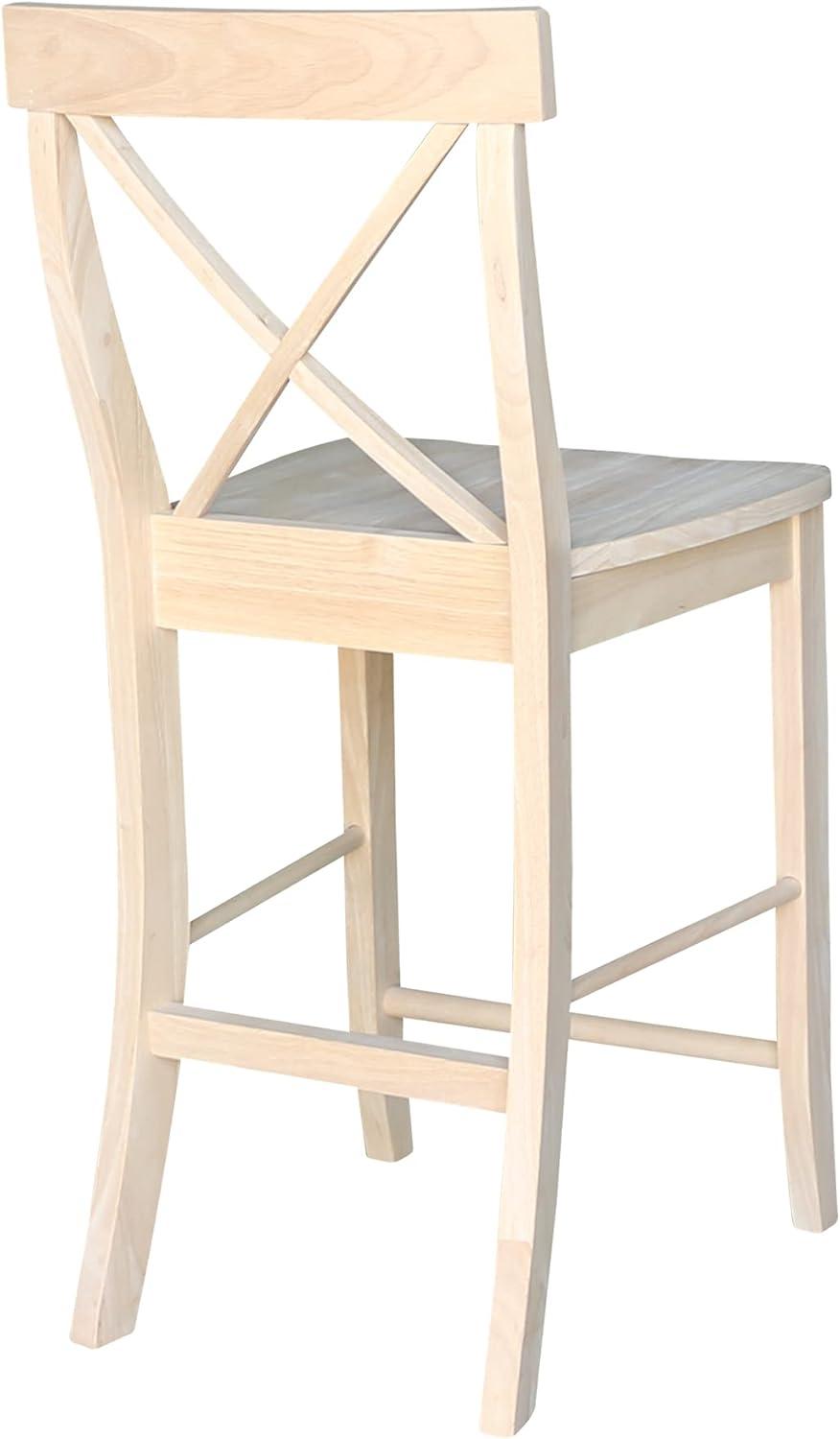 X Back Counter Height Barstool Unfinished - International Concepts