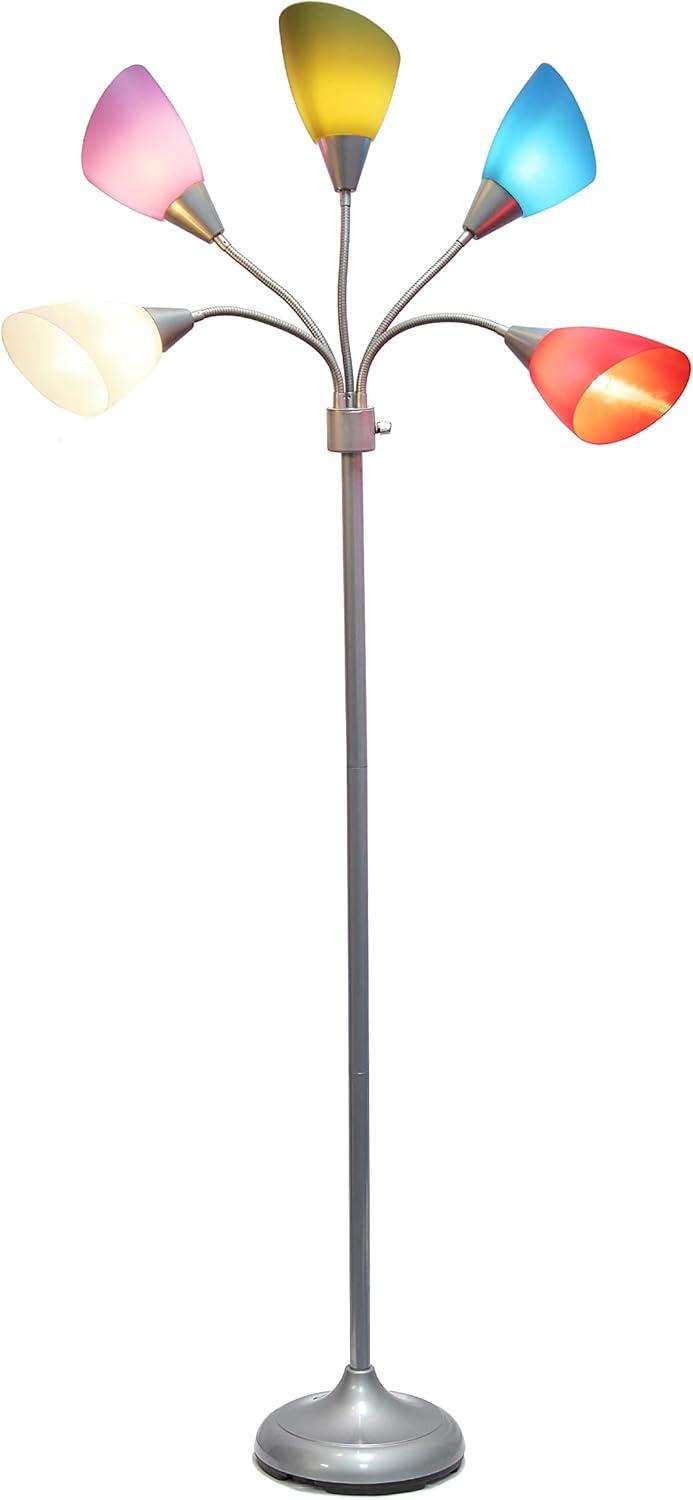 67" Contemporary Multi 5-Head Adjustable Gooseneck Floor Lamp - Simple Designs