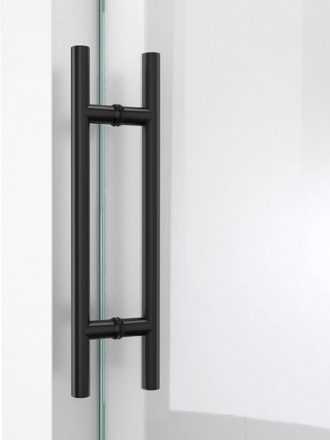60.38" W x 34.5" D x 76" H Frameless Rectangle Sliding Shower Enclosure