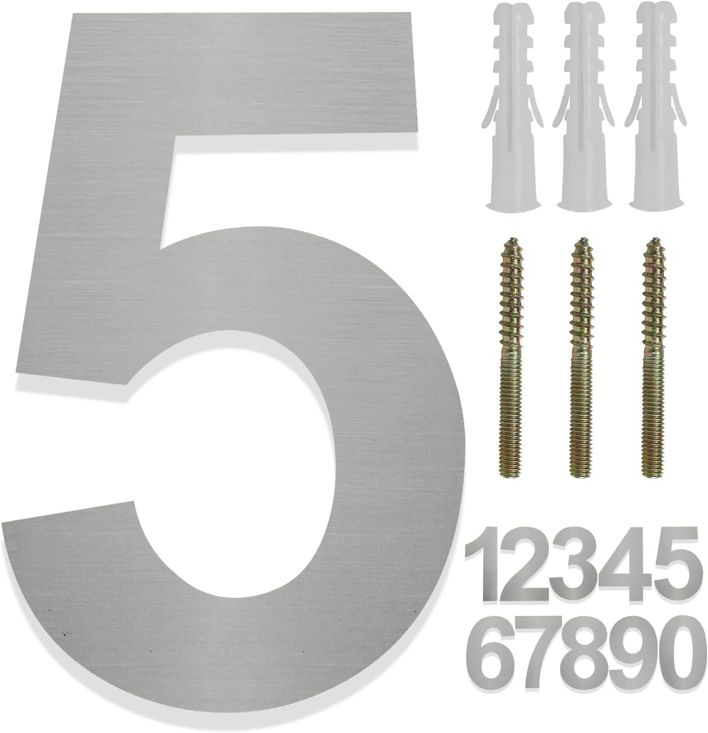 Barton Barton 6-Inch Floating Mount Steel House Number for Address Sign (Black)