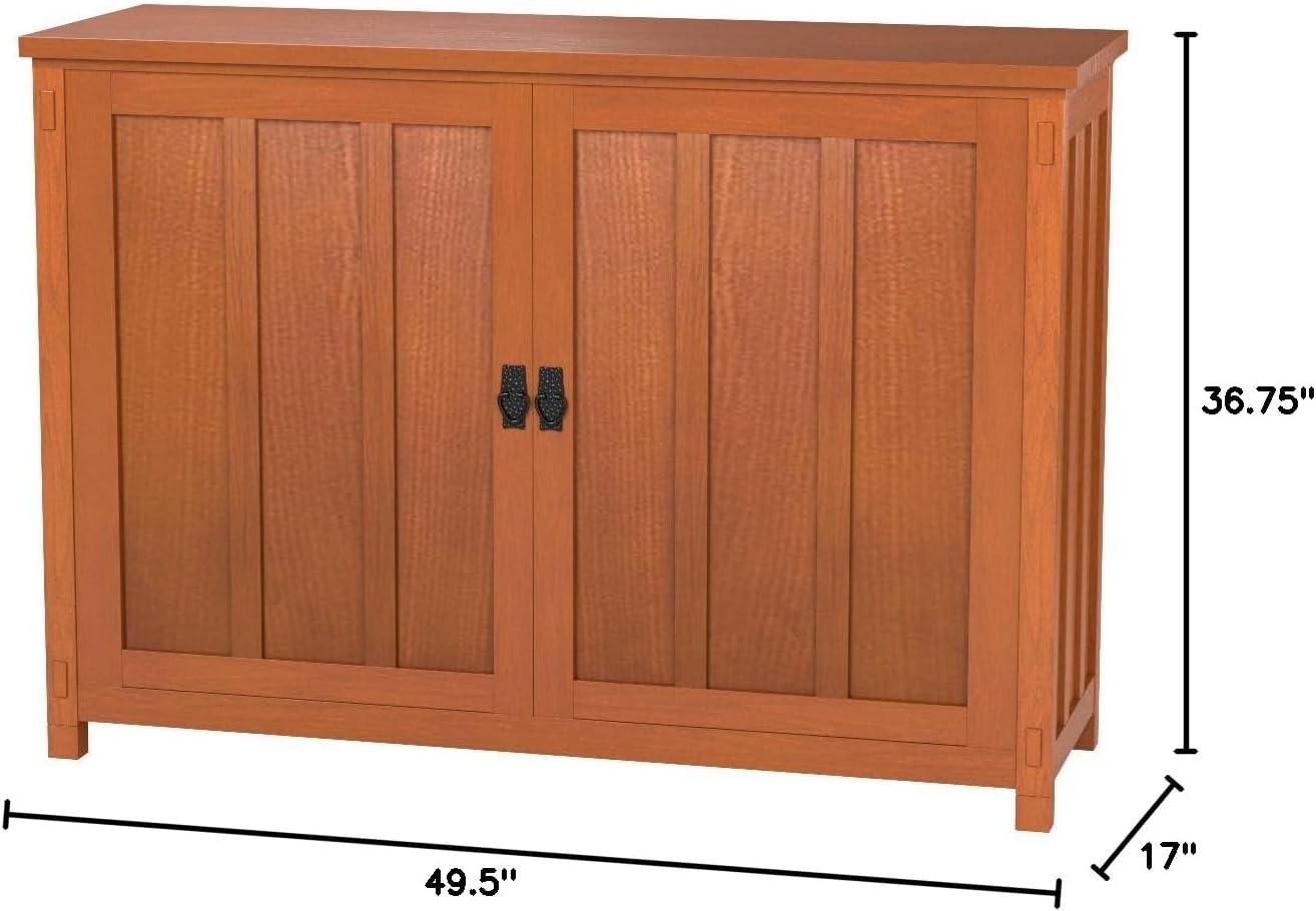 Black Oak TV Lift Cabinet with Metal Handles