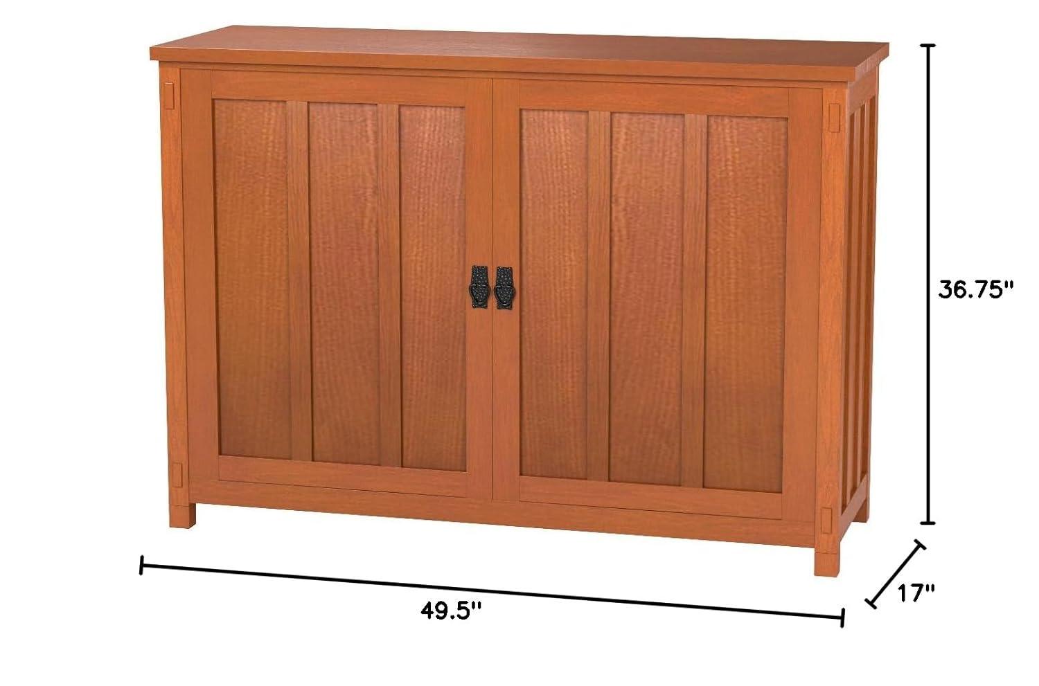 Black Oak TV Lift Cabinet with Metal Handles