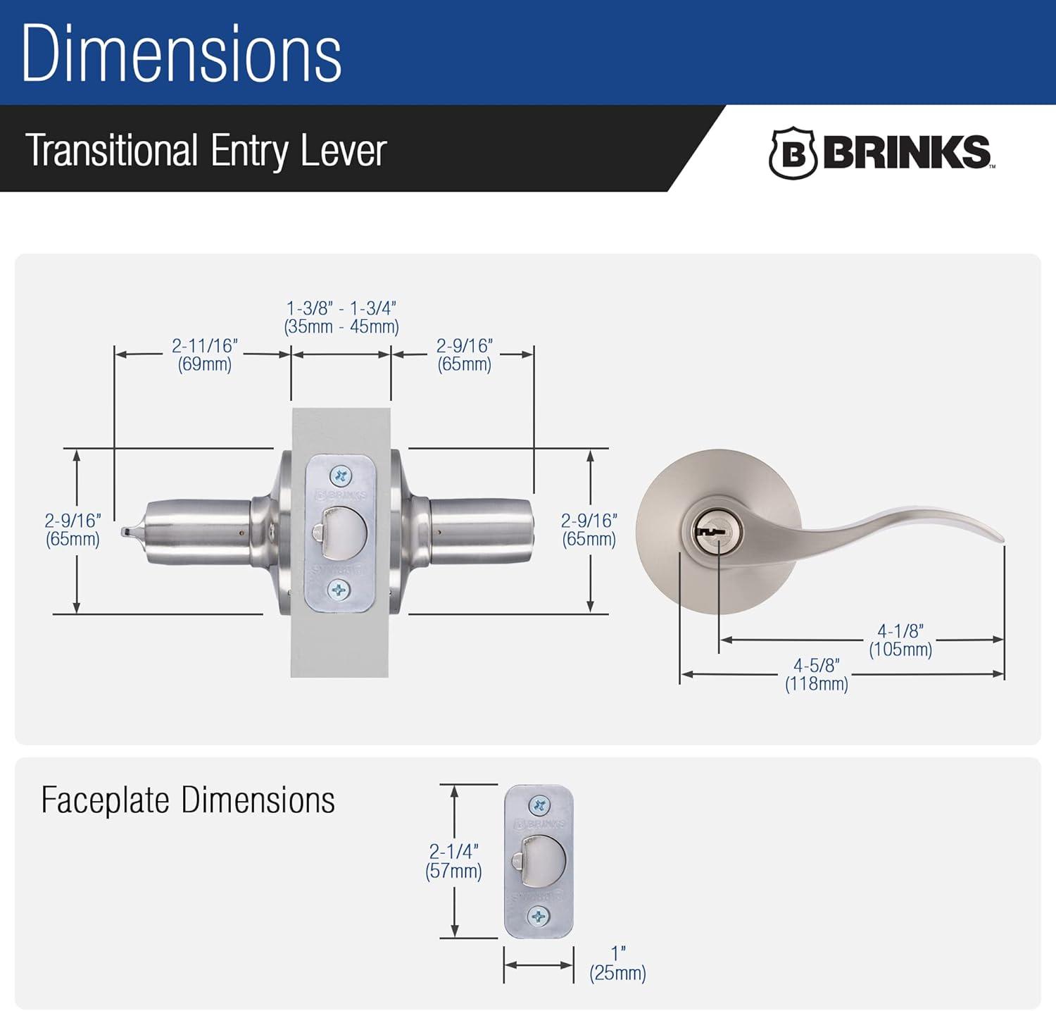 Brinks Raleigh Transitional Keyed Entry Wave Lever