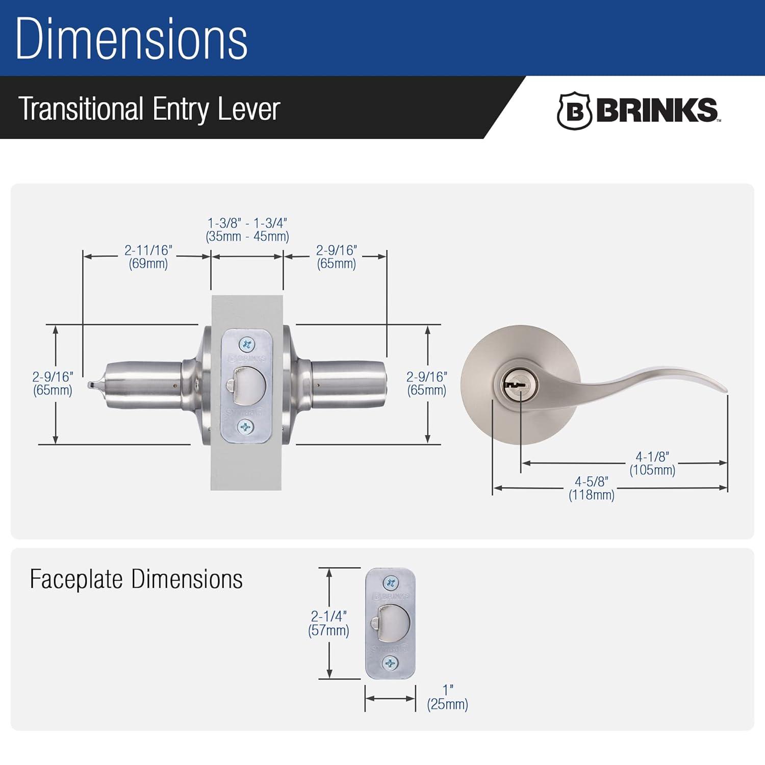 Brinks Raleigh Transitional Keyed Entry Wave Lever