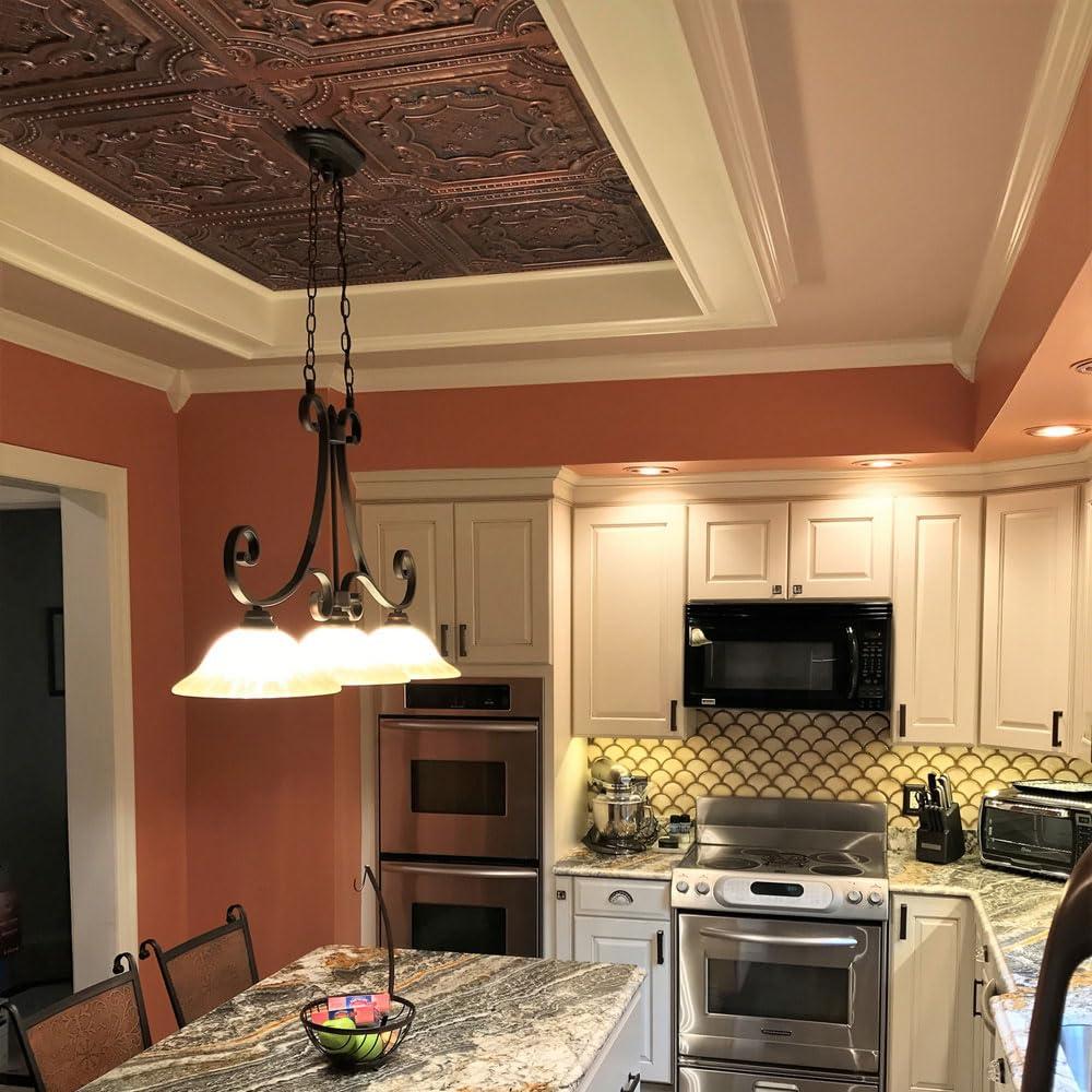 Elizabethan Shield 2 Ft. X 2 Ft. Drop-In Or Glue-Up PVC Ceiling Tile (Set of 25)