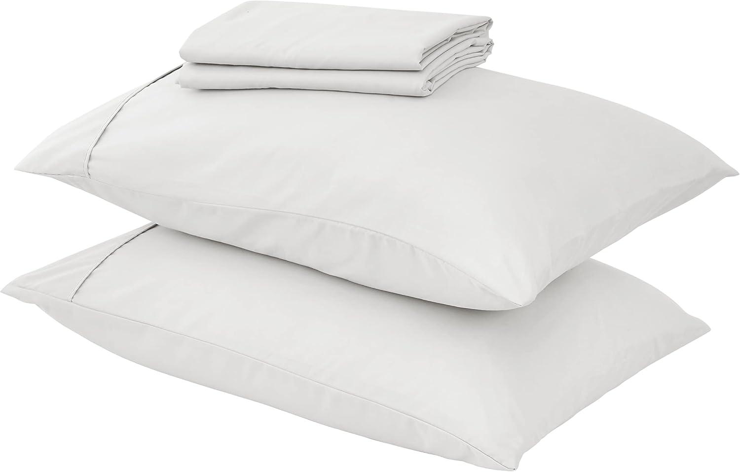 Great Bay Home Solid Microfiber Wrinkle-Resistant Sheet Set