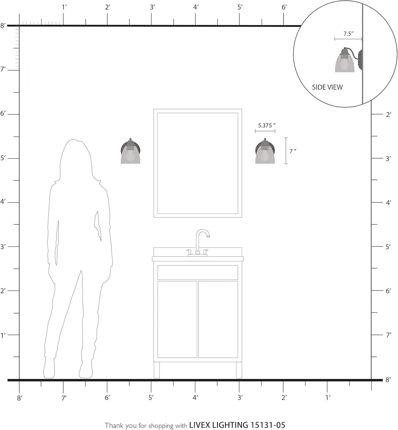 Livex Lighting Montgomery 1 - Light Vanity in  Polished Chrome