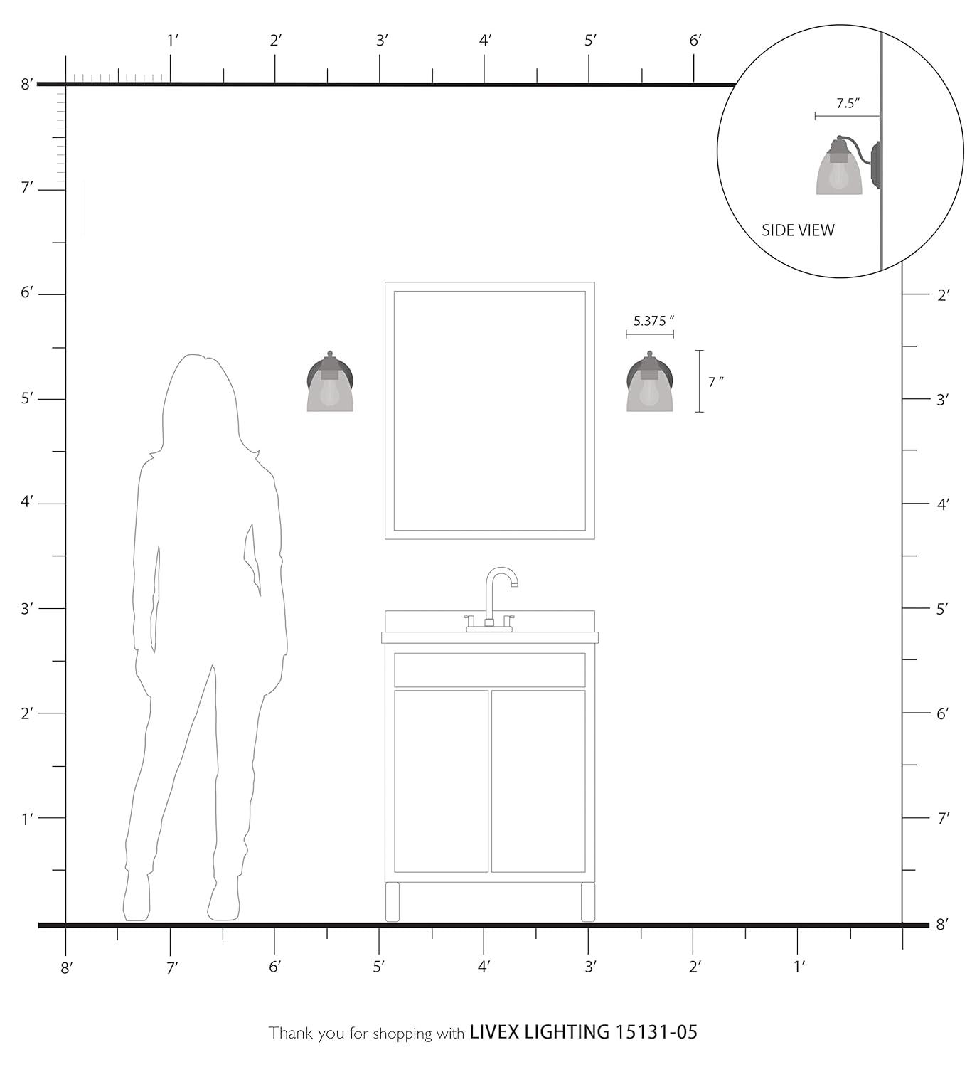 Livex Lighting Montgomery 1 - Light Vanity in  Polished Chrome