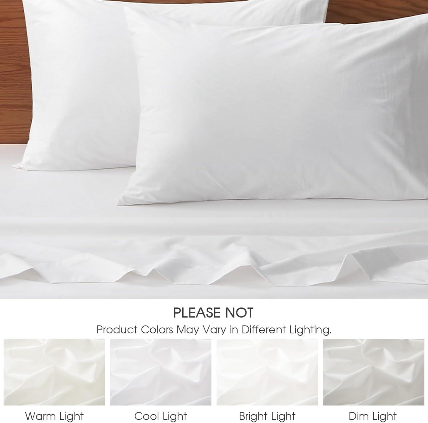 HYPREST 100% Cotton Sheets Extra Deep Pocket, Hotel Luxury Soft Cooling Cotton Sheet Sets