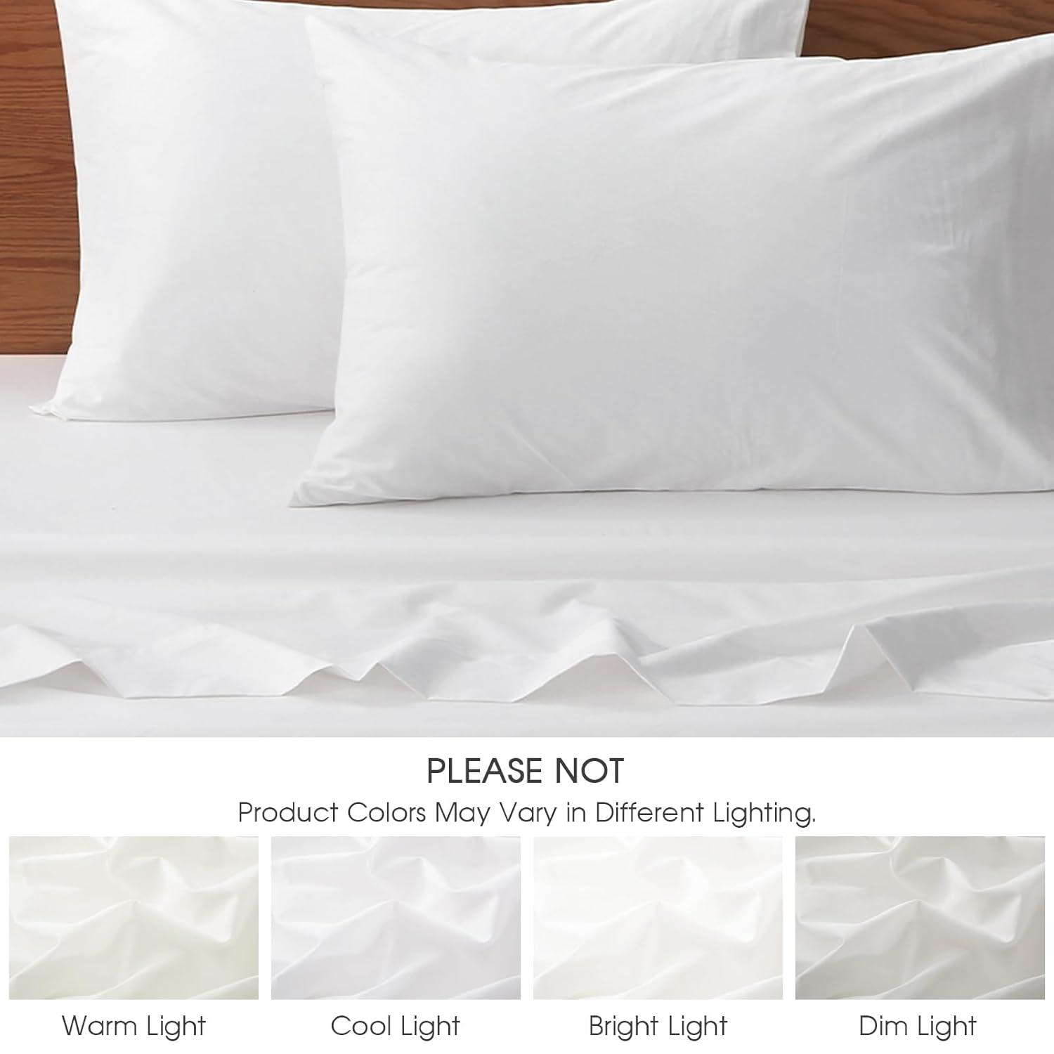 HYPREST 100% Cotton Sheets Extra Deep Pocket, Hotel Luxury Soft Cooling Cotton Sheet Sets