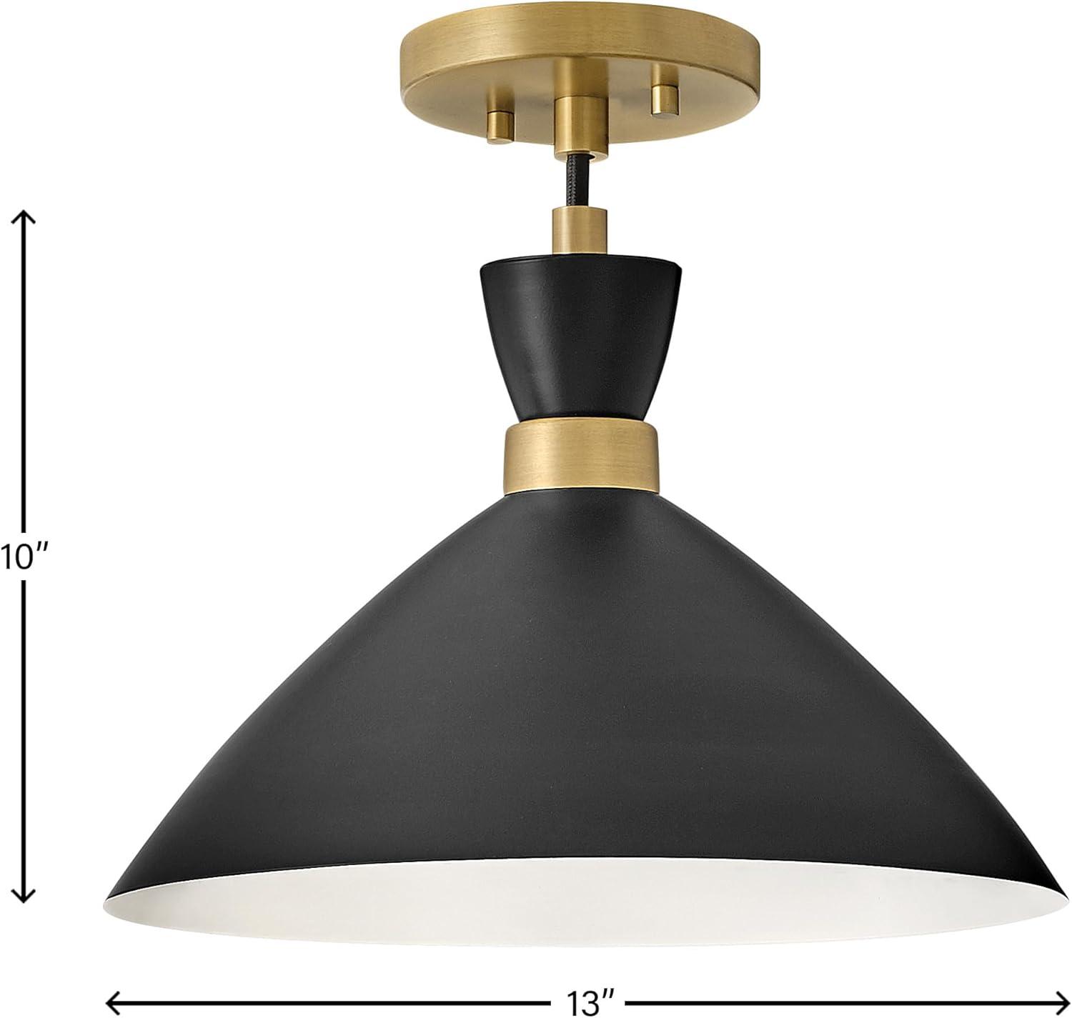 Lark Simon 1 - Light Pendant in  Black/Heritage Brass