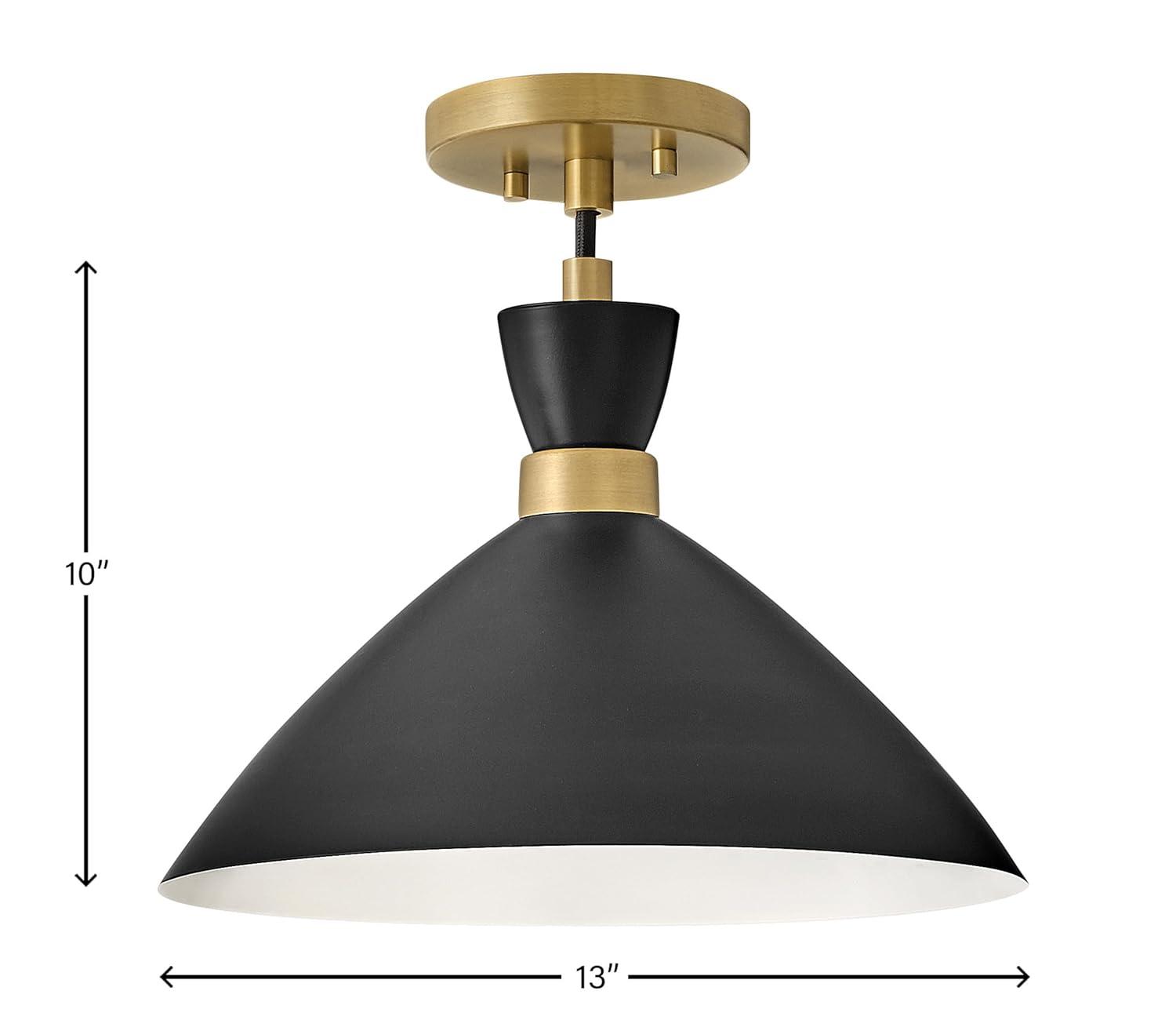Lark Simon 1 - Light Pendant in  Black/Heritage Brass