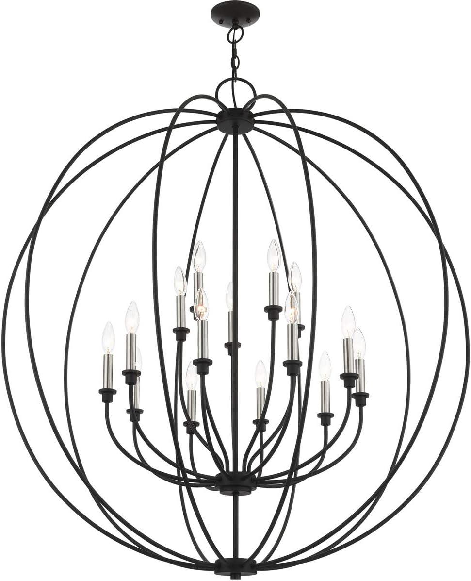 15 Light Black Chandelier with Steel base material