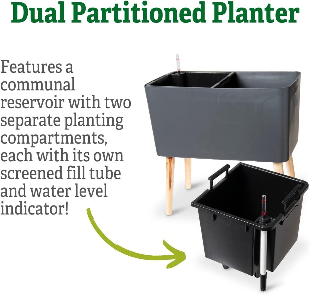 Ava Self-Watering Rectangular Planter - white