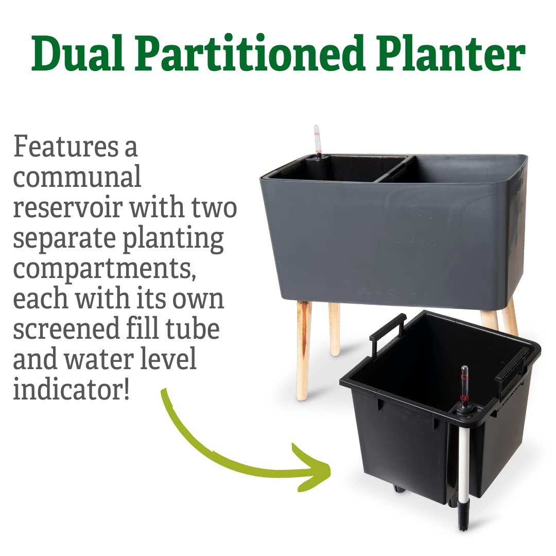 Ava Self-Watering Rectangular Planter - white