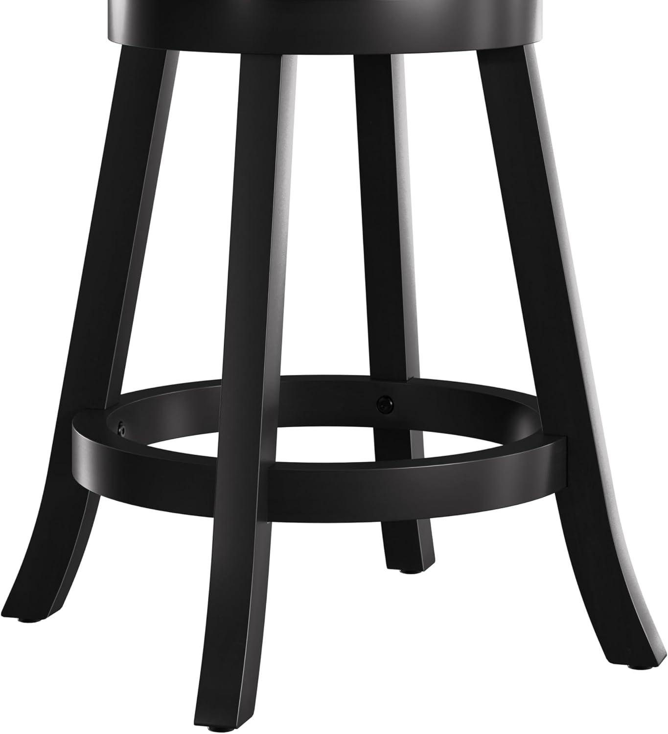 Hillsdale Furniture Fairfox Wood Counter Height Swivel Stool, Black with Black Faux Leather