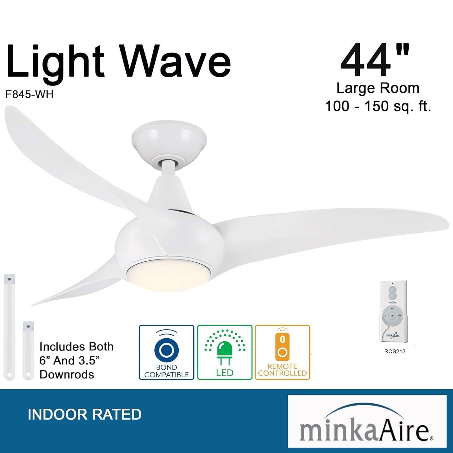 44" 3 - Blade LED Propeller Ceiling Fan with Remote Control and Light Kit Included