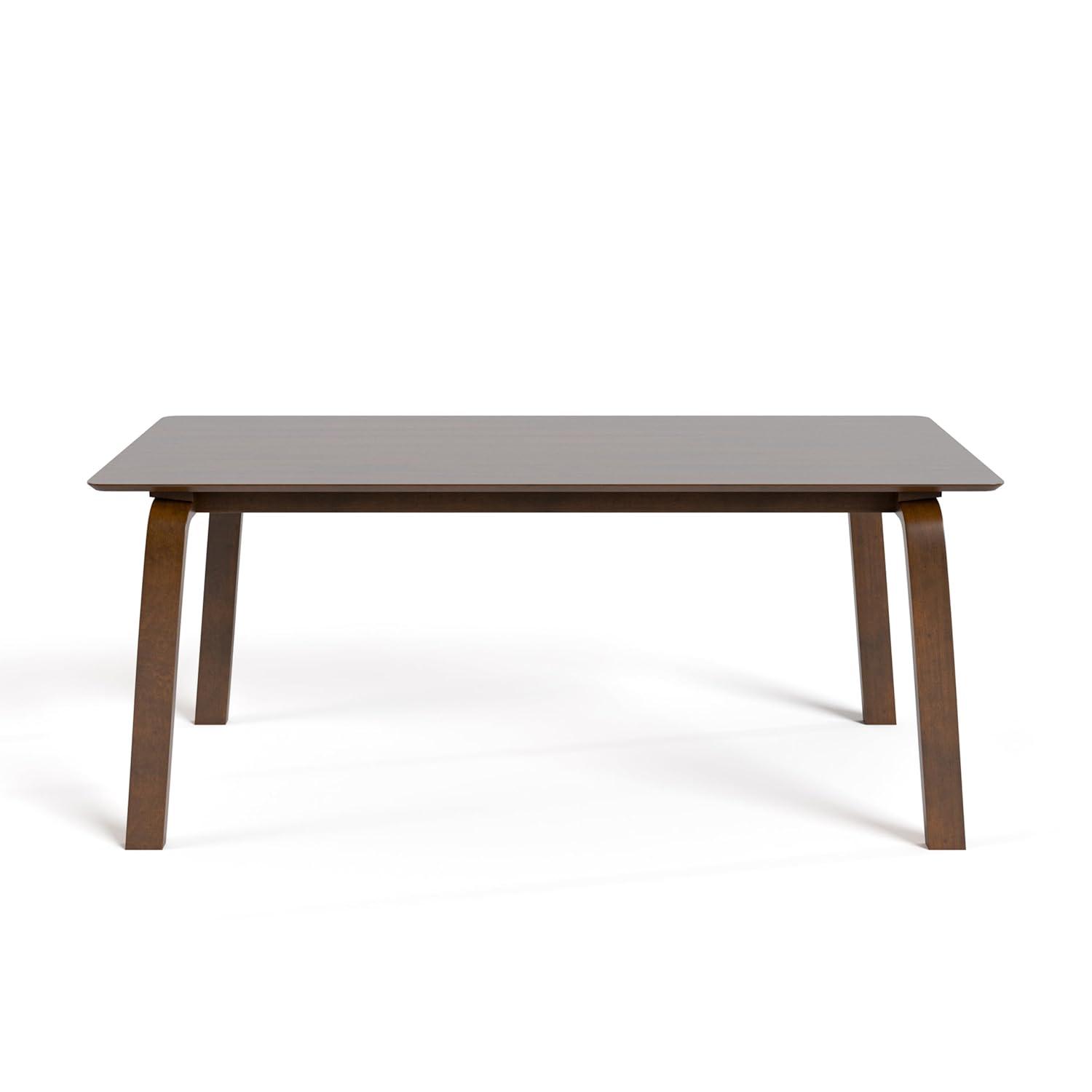 HOMES: Inside + Out 71" Forest Wisp Mid-Century Modern Rectangle Dining Table Seats 6 Walnut