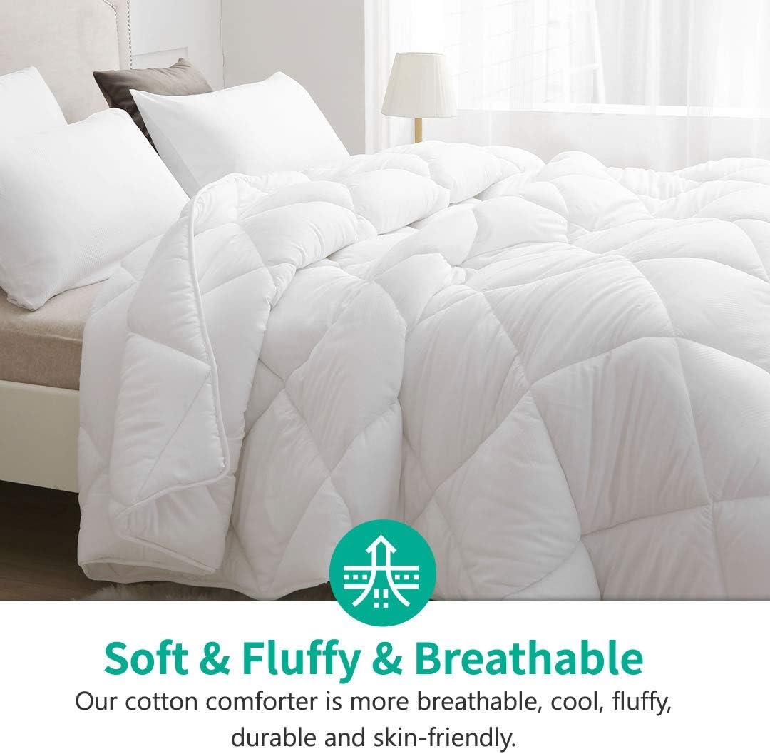APSMILE Reversible All Season Ultra Soft Cloud Fluffy Plush Recycled Microfiber Down Alternative Full King Comforter Duvet Quilt, All White