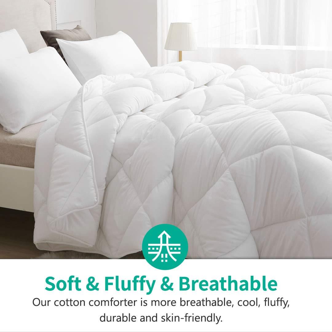 APSMILE Reversible All Season Ultra Soft Cloud Fluffy Plush Recycled Microfiber Down Alternative Full King Comforter Duvet Quilt, All White