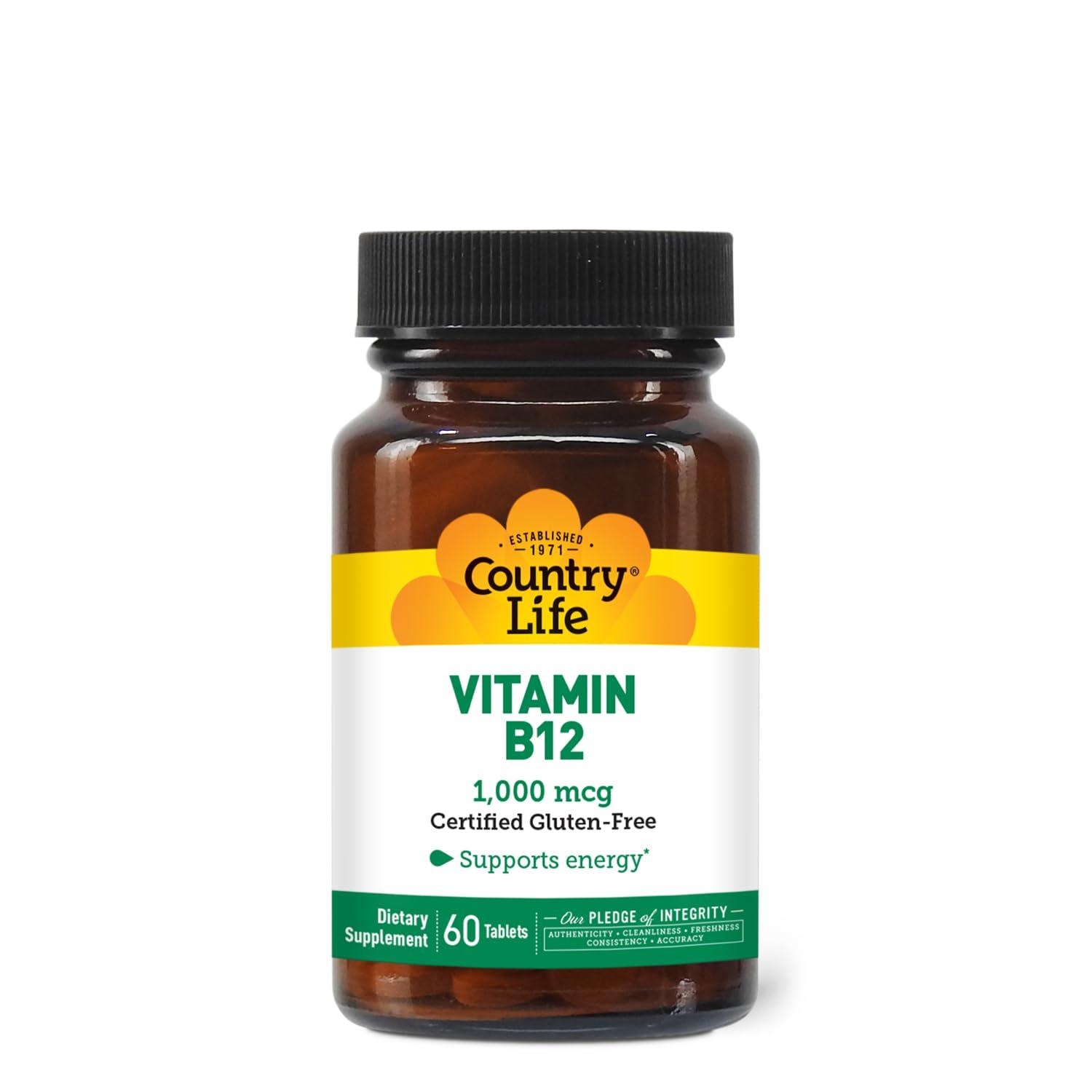 Country Life Vitamin B12 1,000 mcg 60 Tabs