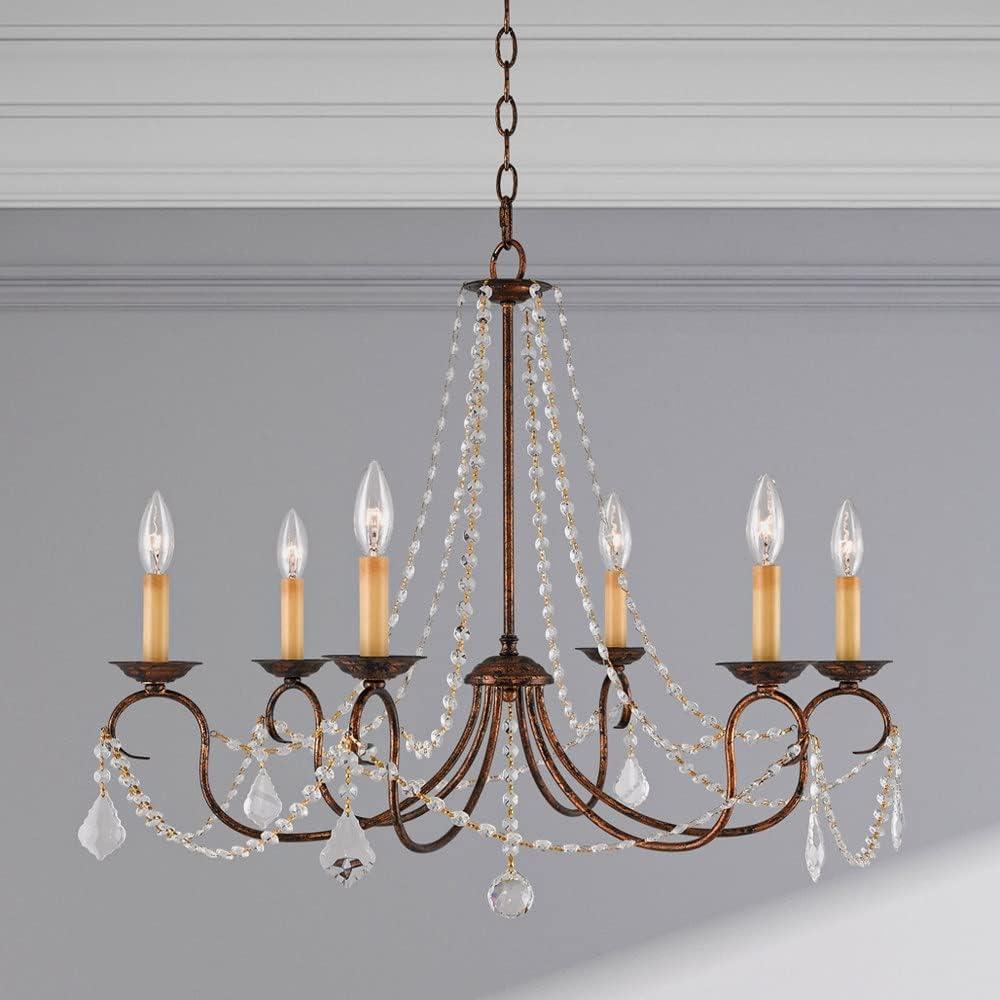 Livex Lighting Pennington 6 - Light Chandelier in  Hand Applied Venetian Golden Bronze