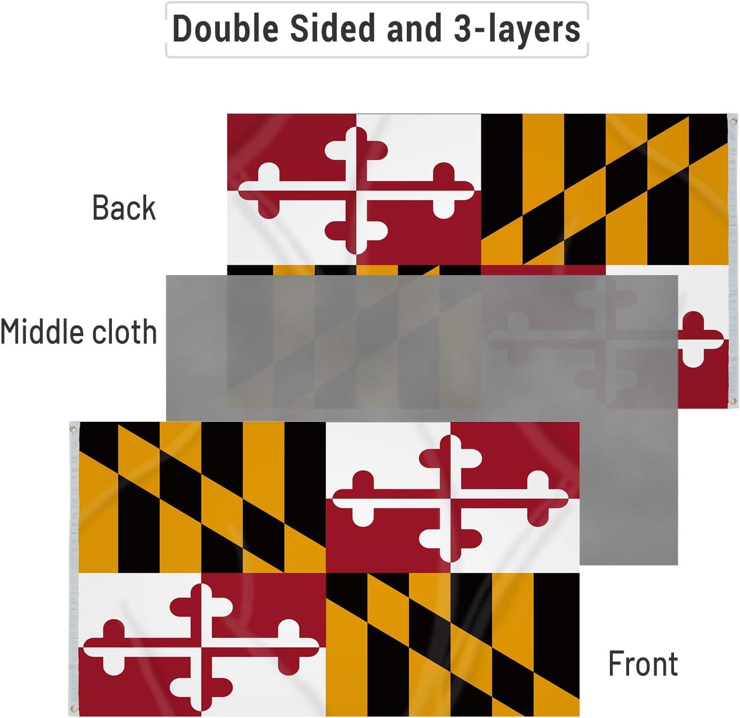 Maryland State Flag 3x5 ft Polyester with Brass Grommets