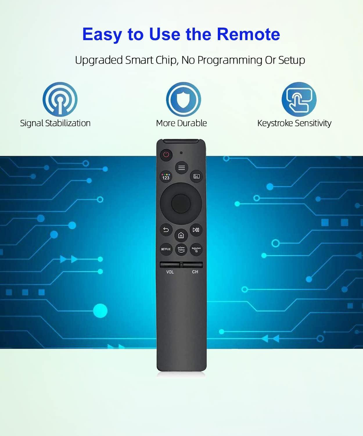 Replacement Remote Control for Samsung Smart-TV LCD LED UHD QLED TVs, with Netflix, Prime Video Buttons