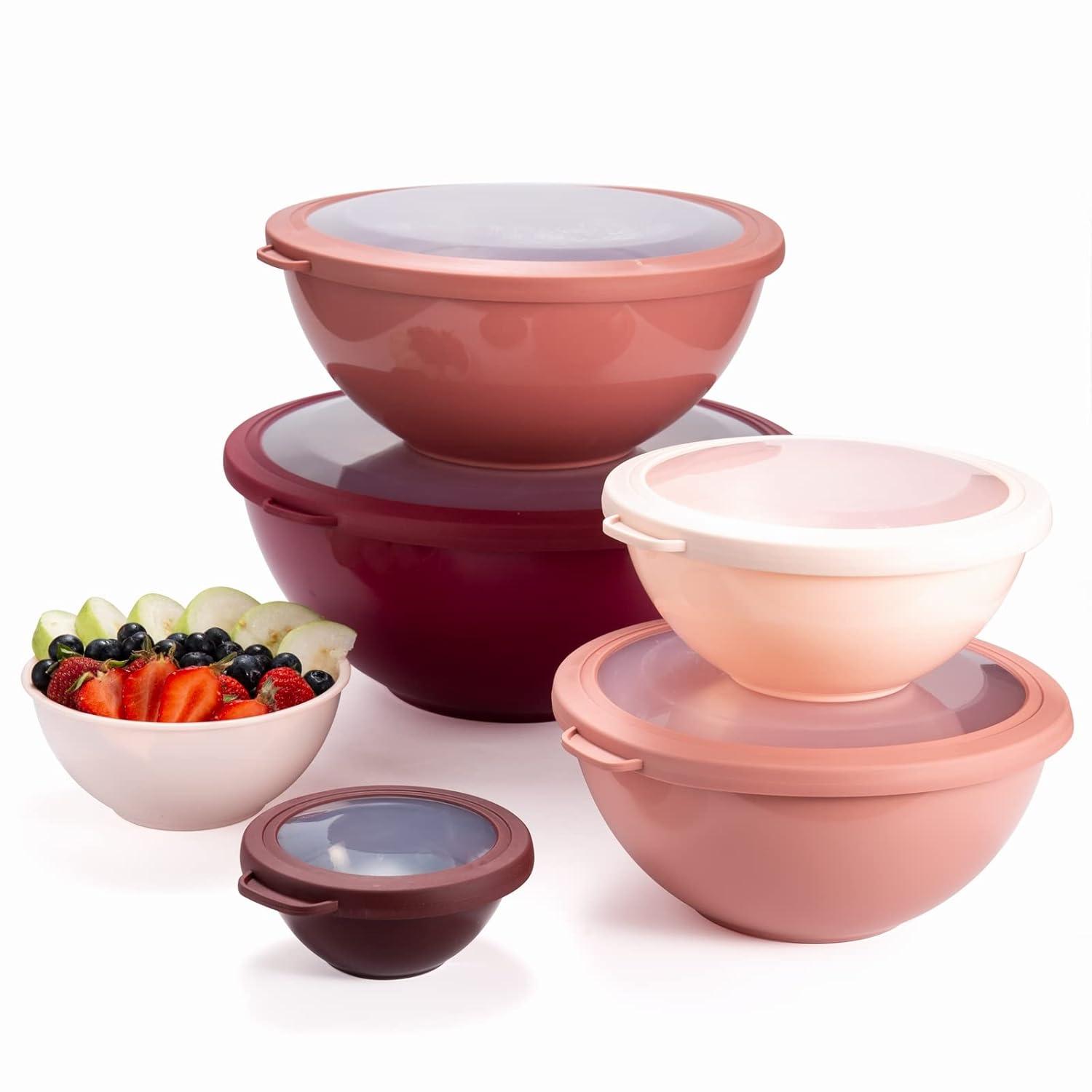 WRIWON 12 Piece Nesting Bowls Set includes 6 Prep Bowls and 6 Lids