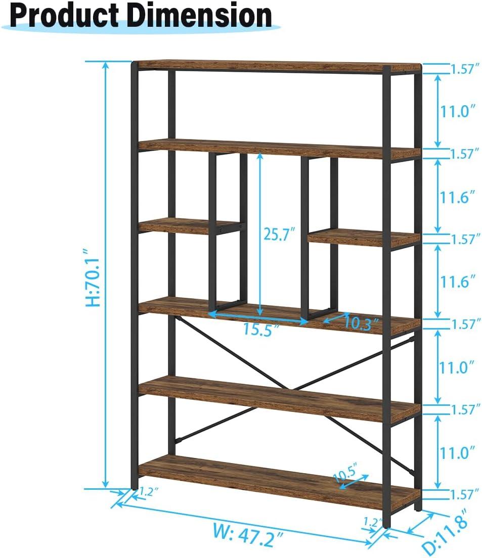 Lantine 7-Tier L-Shaped Bookshelf, Modern Corner Book Display Shelving Unit