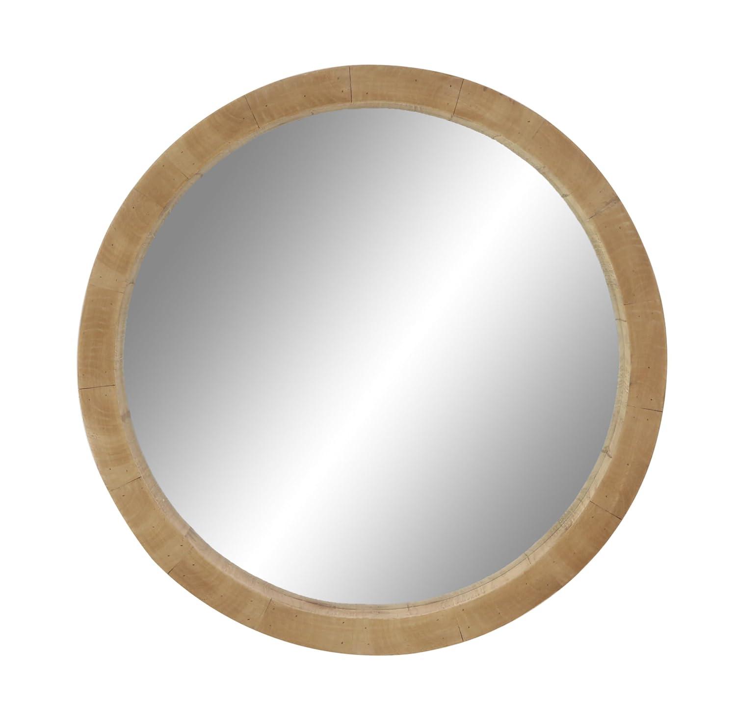 24" x 24" Contemporary Wood Wall Mirror Brown - Olivia & May: Indoor Use, No Assembly Required