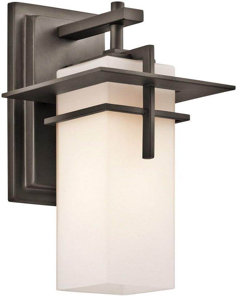 Caterham 11.75" 1 Light Outdoor Wall Light with Satin Etched Cased Opal Glass in Olde Bronze®