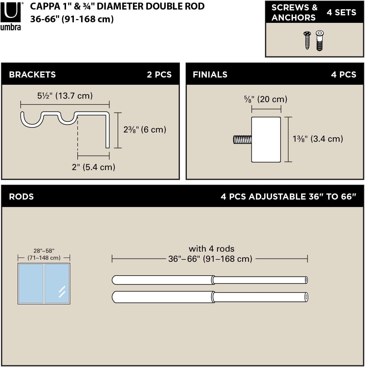 Cappa Drapery Solutions Double Curtain Rod