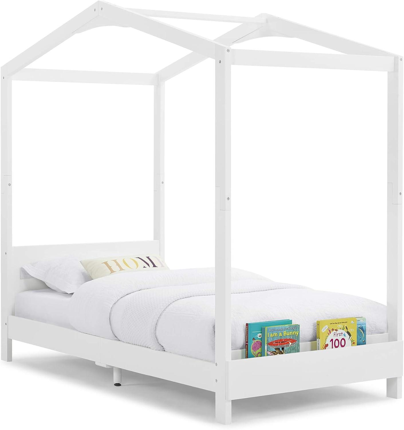 Twin Solid Wood Platform Standard Bed with Shelves by Delta Children