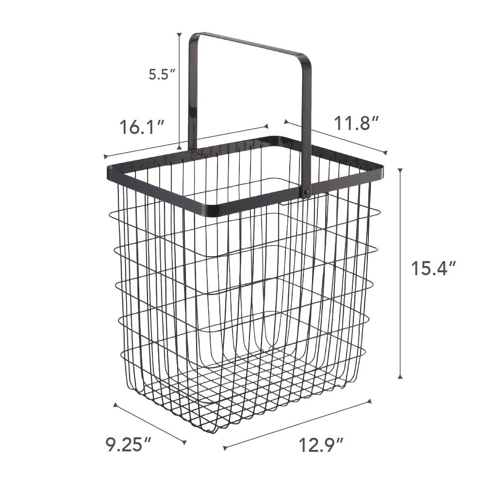 Yamazaki Home Yamazaki Home Laundry Basket, Storage Hamper, Large, Steel, Large, 8.75 gallons, 33 liters