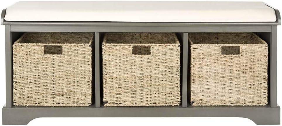 Lonan Wicker Storage Bench  - Safavieh