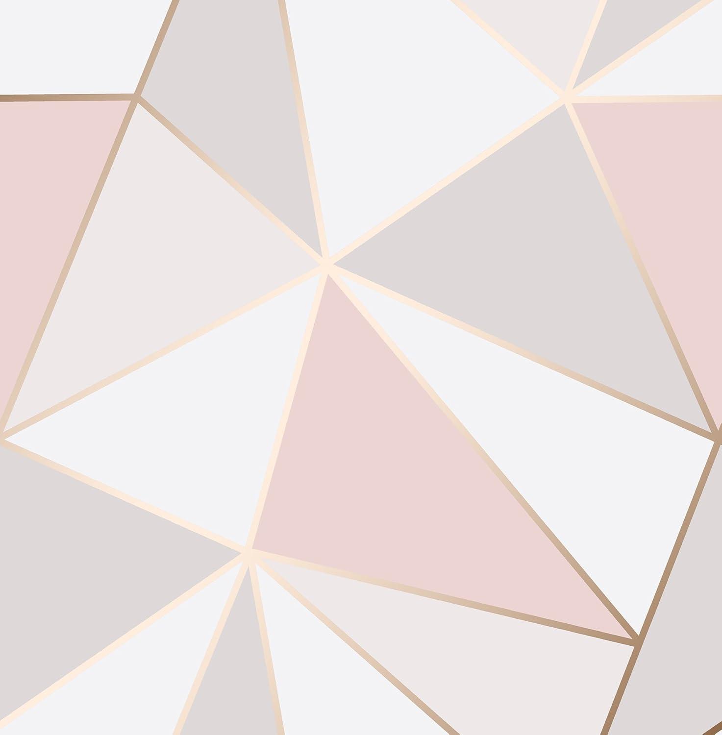 Fine Decor Arken Rose Gold Geometric Paste The Wall Non Woven Wallpaper, 20.5-in by 33-ft, 56.4 sq. ft.