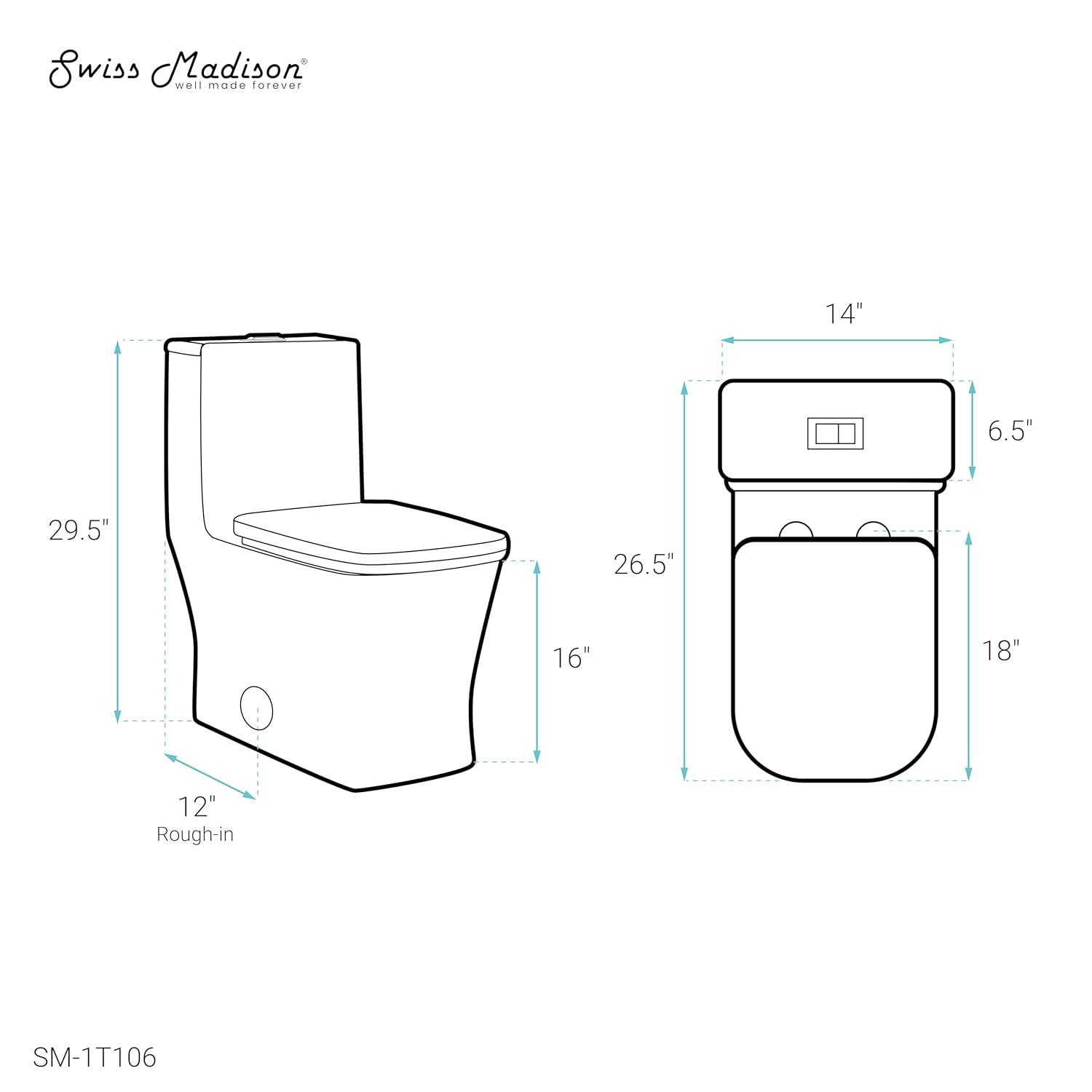 Concorde One-Piece Square Toilet Dual-Flush 1.1/1.6 gpf