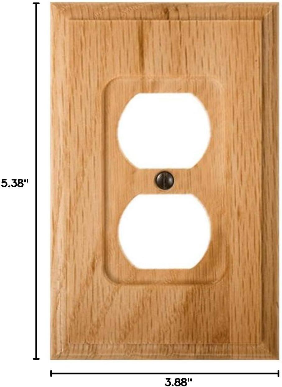 Light Oak Single Duplex Wooden Wallplate