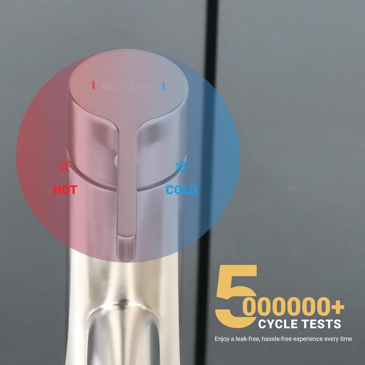 Brushed Nickel Kitchen Sink Faucet with Pull Down Sprayer Single Handle Single Hole Mixer Tap