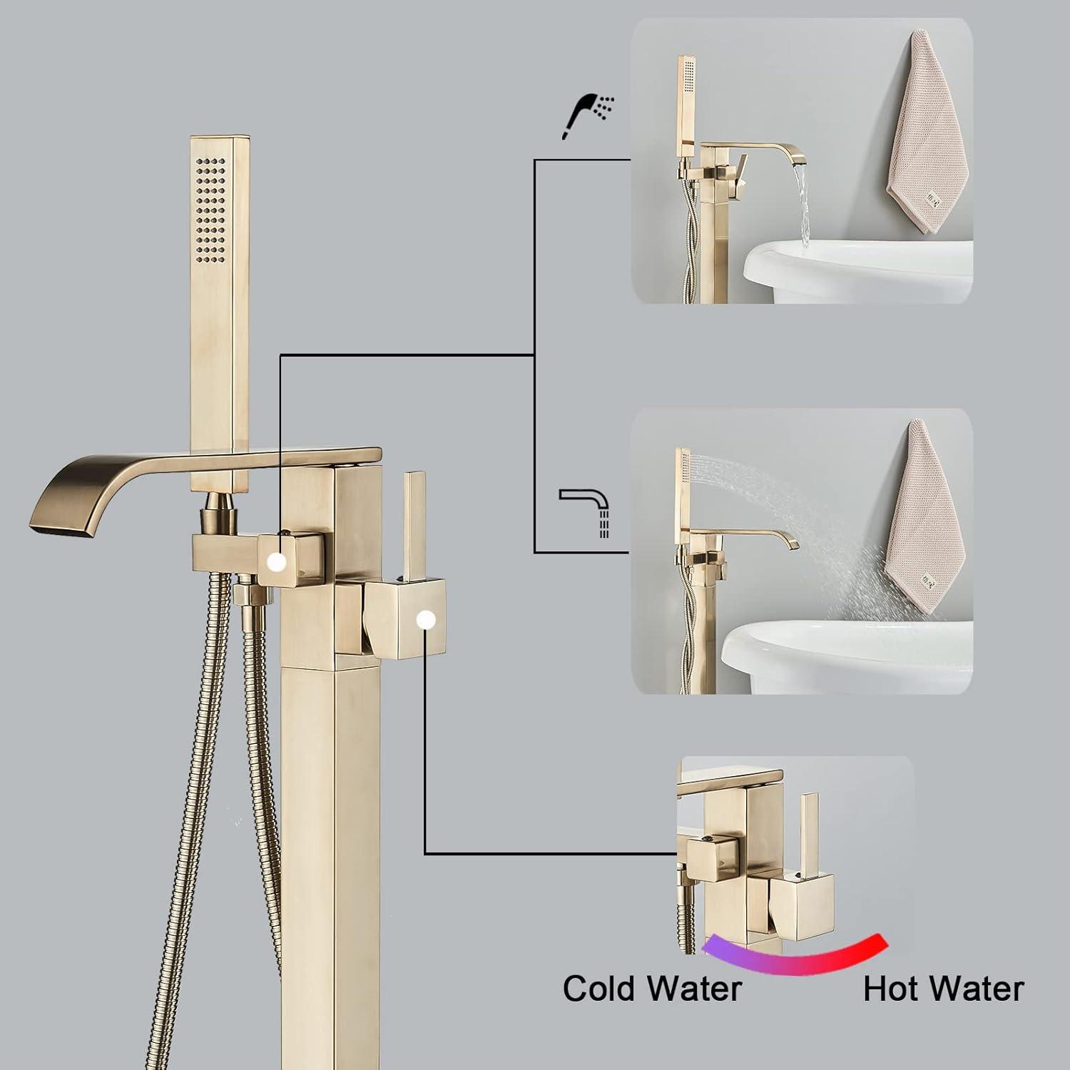 Floor Waterfall Faucet with Diverter