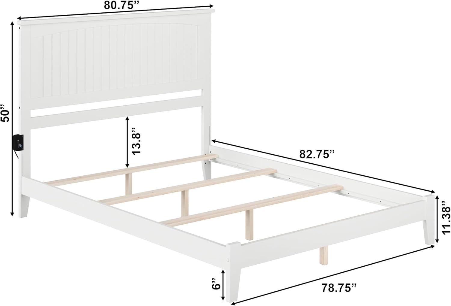 Nantucket King Wood Frame Bed with Drawer and Headboard in Grey