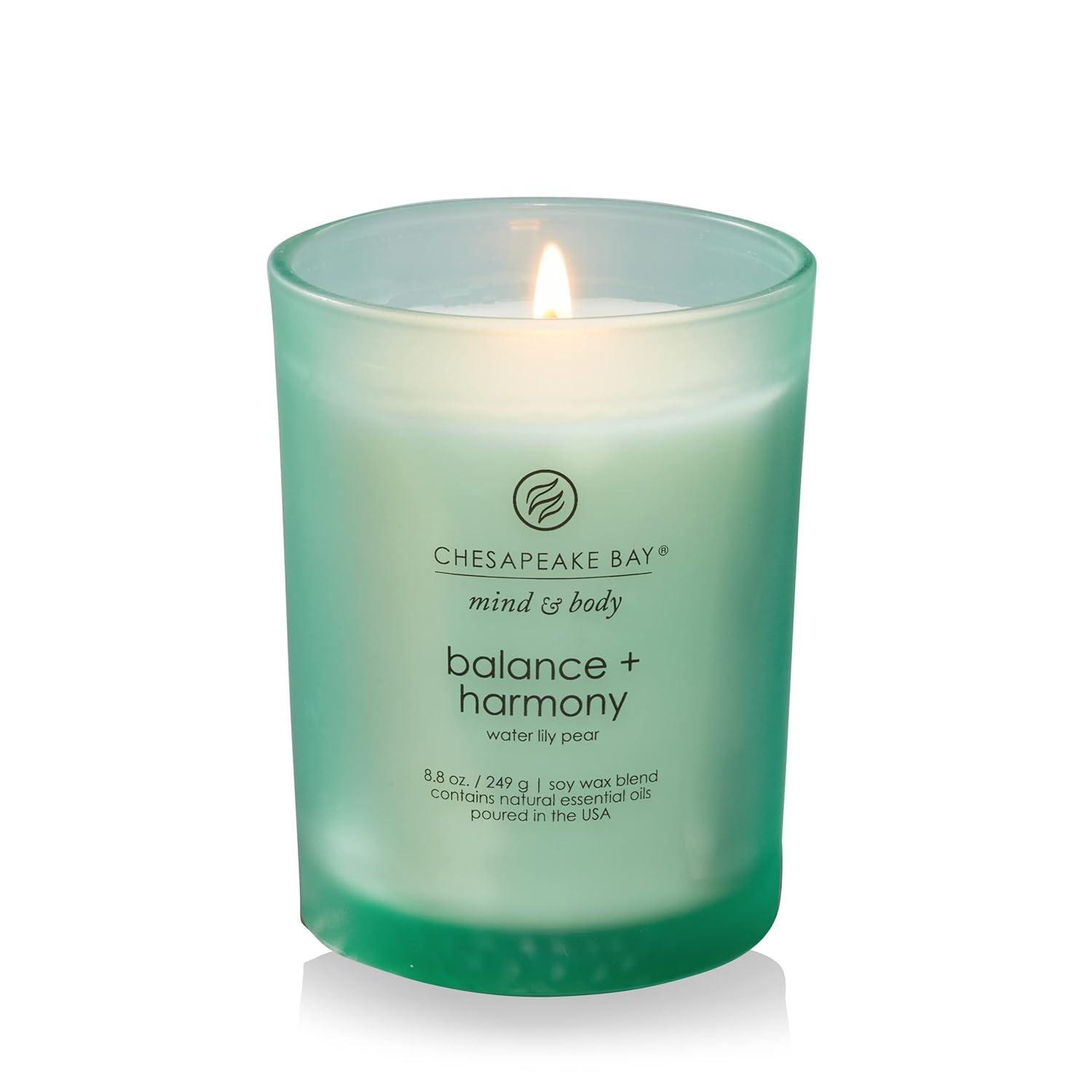 8.8oz Lidded Glass Jar Candle Water Lily Pear - Chesapeake Bay Candle: Soy Wax Blend with Essential Oils, 44hr Burn Time