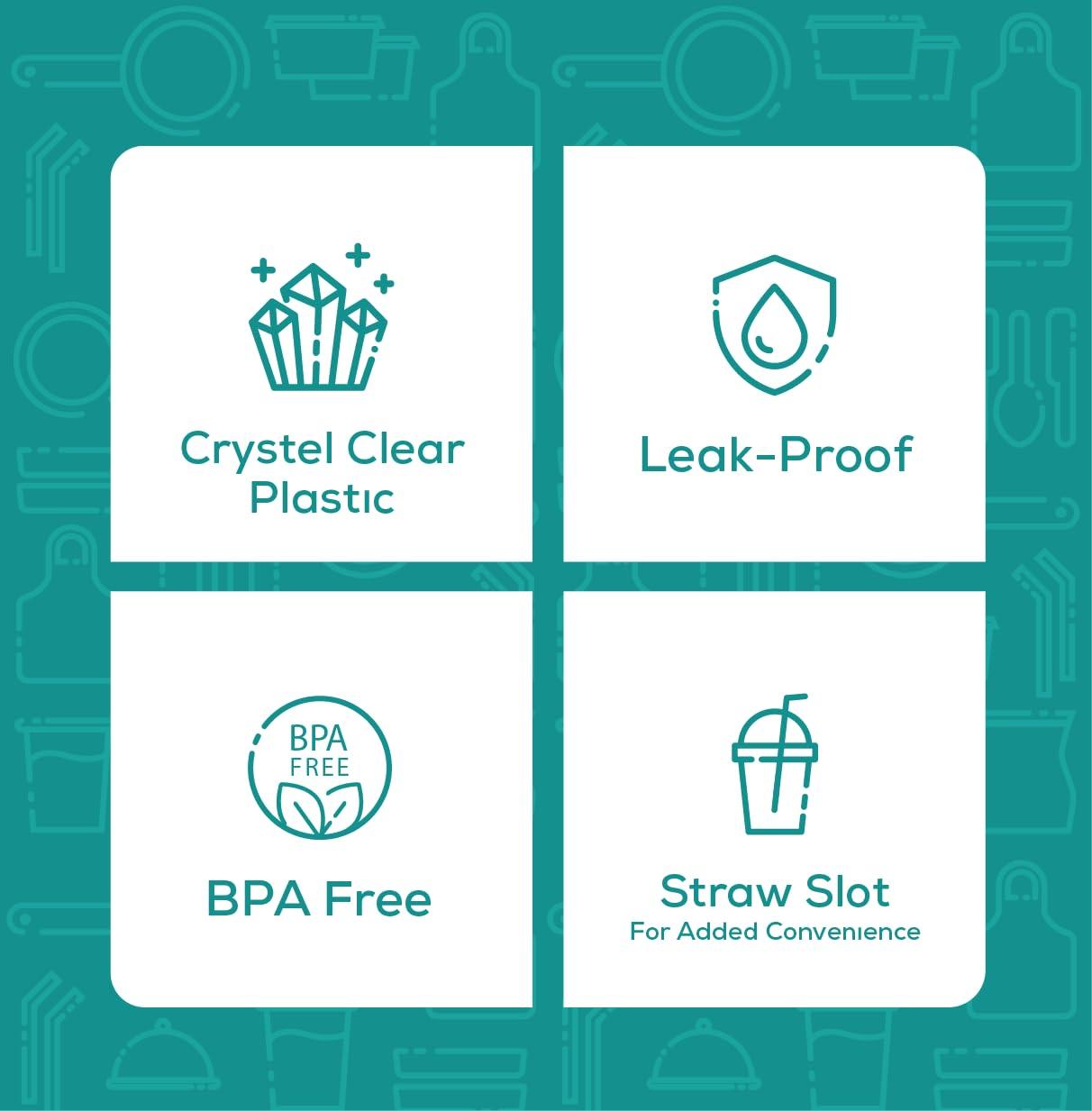 GUSTO [9 oz. - 50 Count Clear Plastic Cups With Dome Lids (No Hole), Fruit Cups with Lids for Party - Perfect for Smoothies, Milkshakes, and To-Go Beverages - (Formerly Comfy Package)