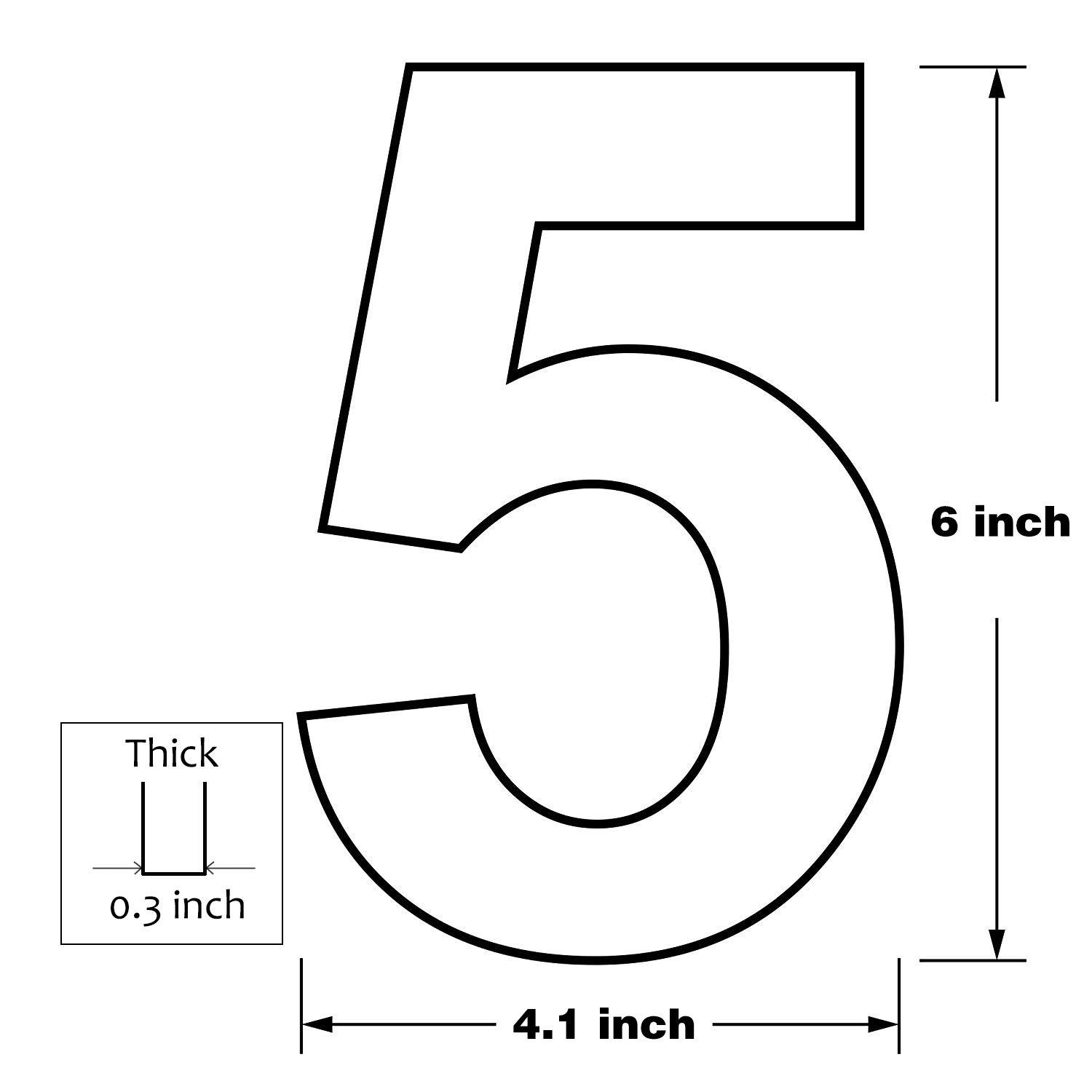 Barton Barton 6-Inch Floating Mount Steel House Number for Address Sign (Black)