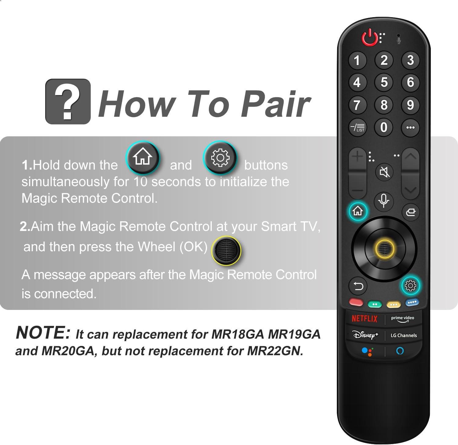 Black Voice Remote Control for LG Smart TV with Pointer and Voice Function