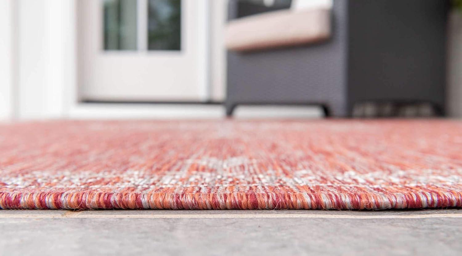 Rust Red Antique Outdoor 9 ft. x 12 ft. Area Rug