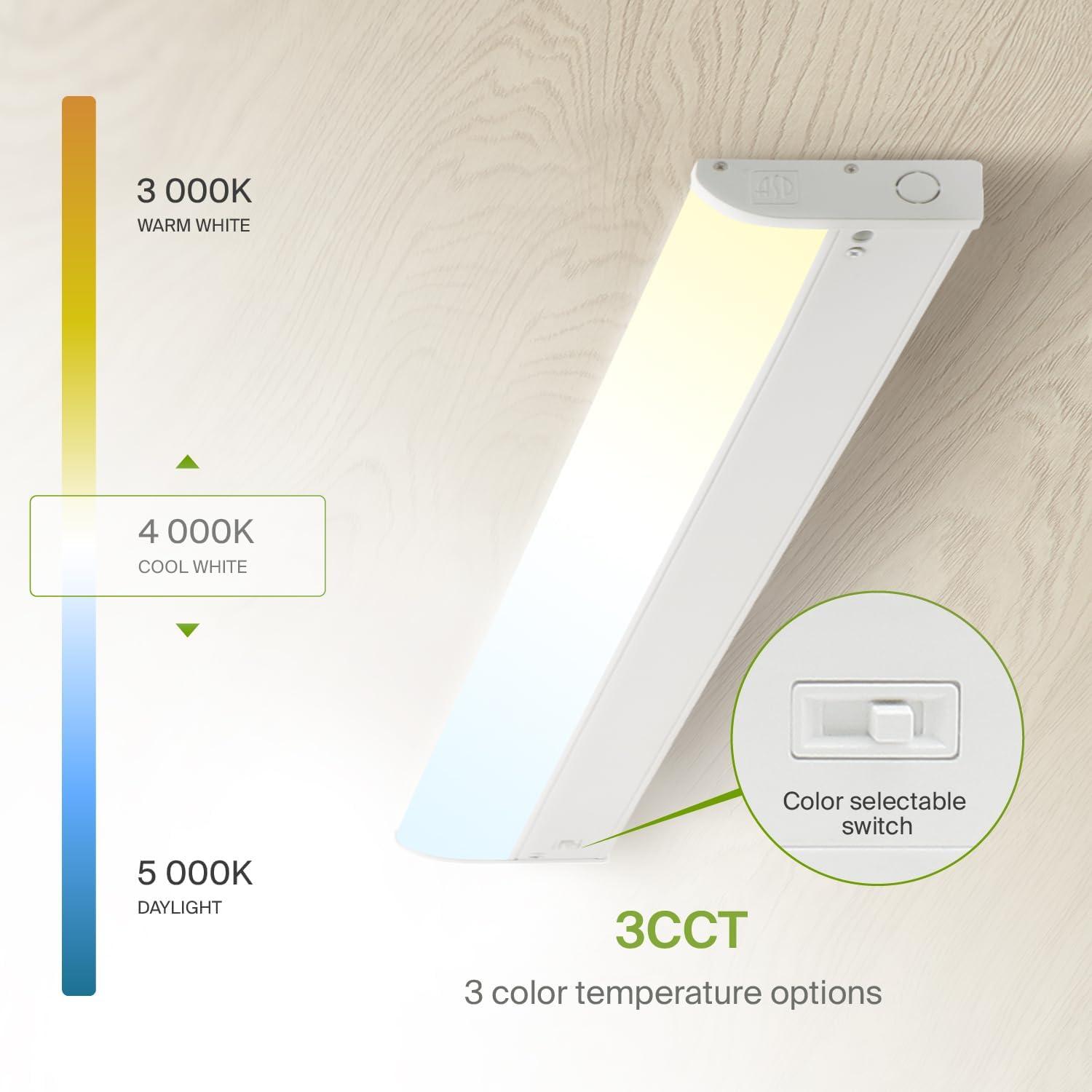 ASD LED Under Cabinet Lighting, 32 inch 16W 1057 LM, Dimmable Hardwired Under Cabinet Lights for Kitchen, 3000K Soft/4000K Cool/5000K Daylight, Under Counter Light Fixtures, ETL Energy Star, White