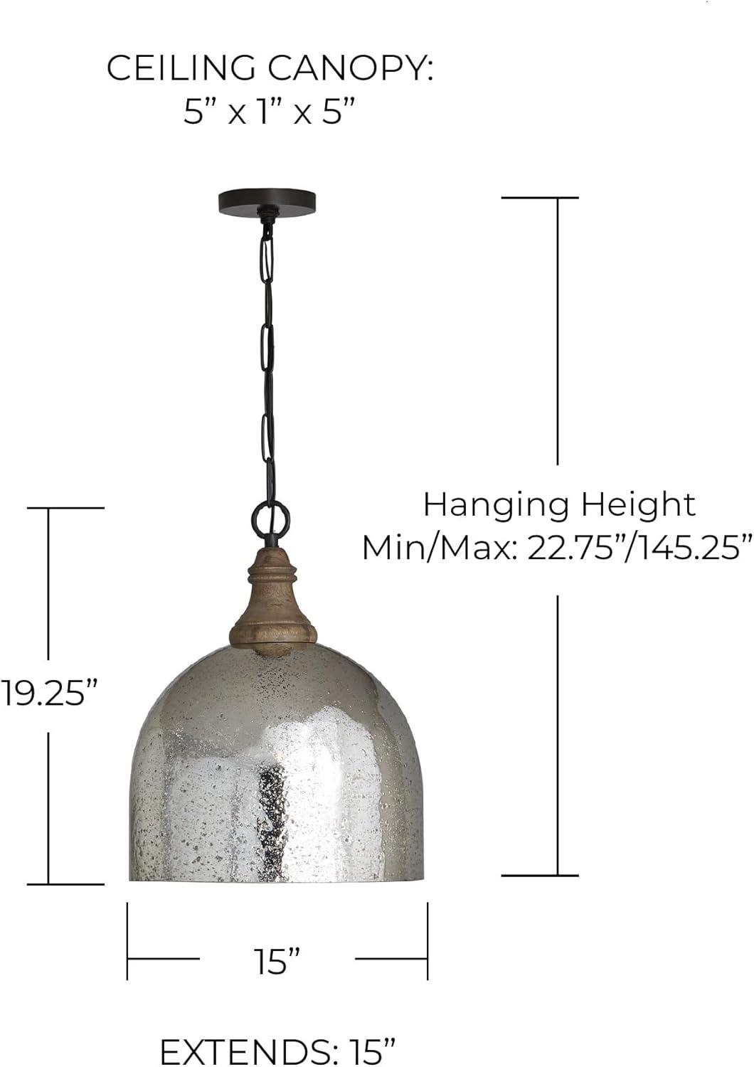 Capital Lighting Inglewood 1 - Light Pendant in  Grey Wash/Dark Pewter