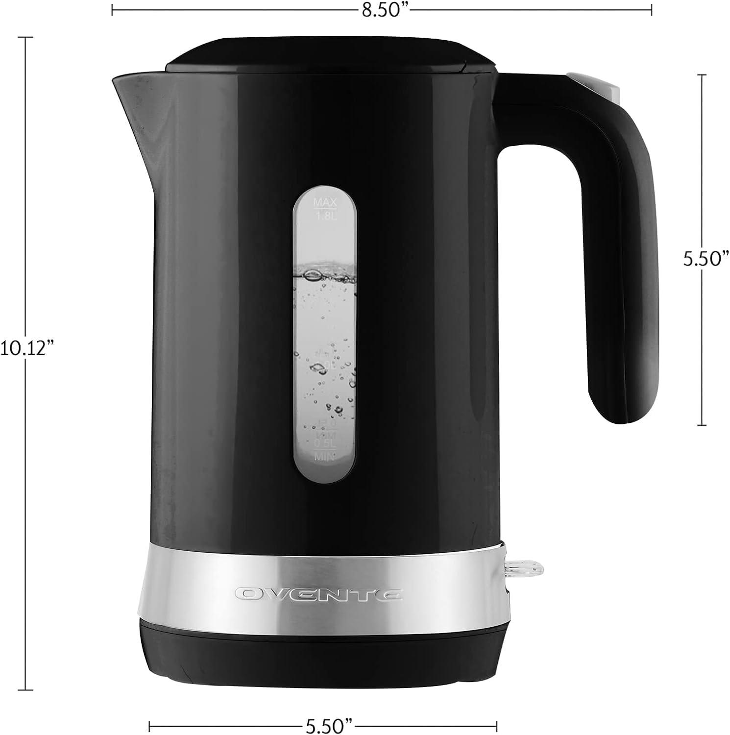 Black Stainless Steel 1.8L Electric Kettle with ProntoFill Design